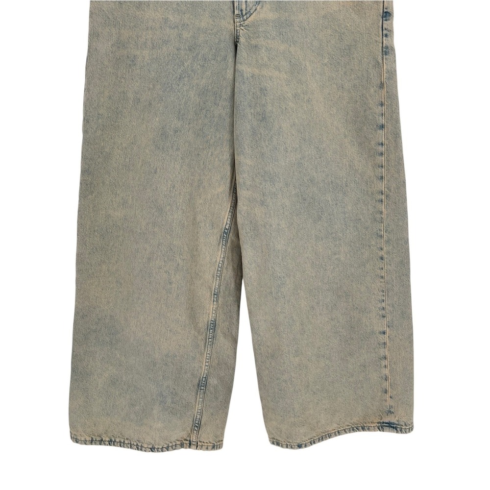 We The Free Waterfalls Baggy Wide Leg Jeans Womens 27 S Blue Sand Cinch Back - Picture 7 of 10